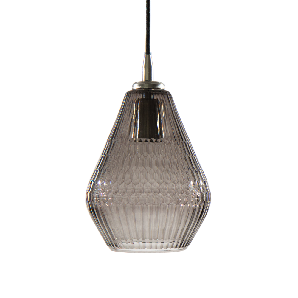 Hängelampe Smoke kantig, grau 17 x 17 x 26cm