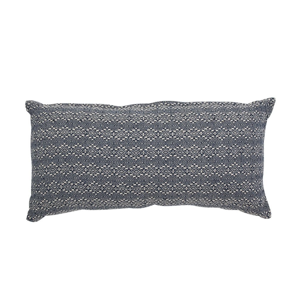 Kissen mit Harlekin Muster, blau