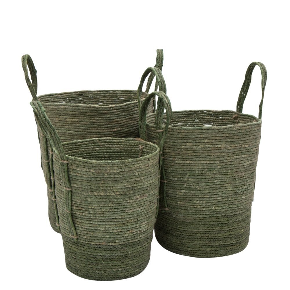 Körbchen L 3er Set Multi, olivgrün 