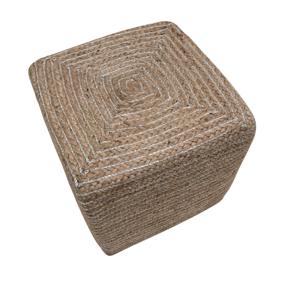 Pouf Silver String, silber 