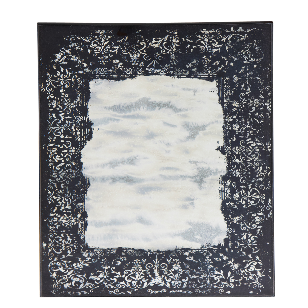 Spiegel mit Flower Print, schwarz 60 x 80cm