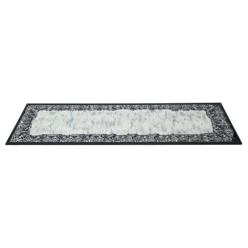 Spiegel mit Flower Print, schwarz 60 x 180cm