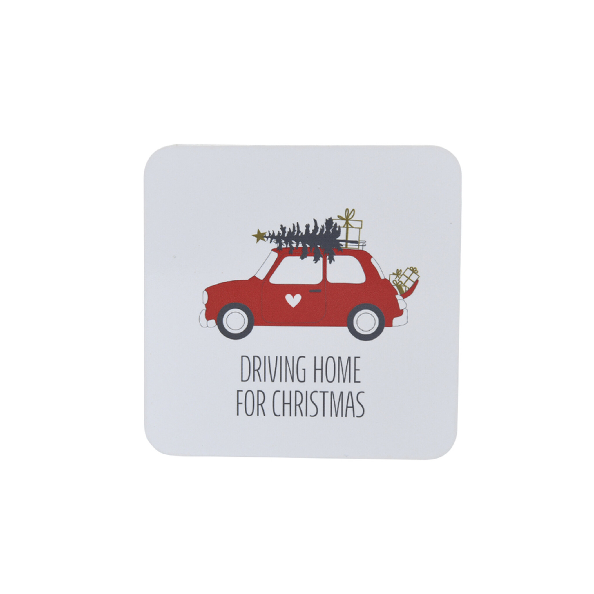 Untersetzer, Driving Home for Christmas, weiss 