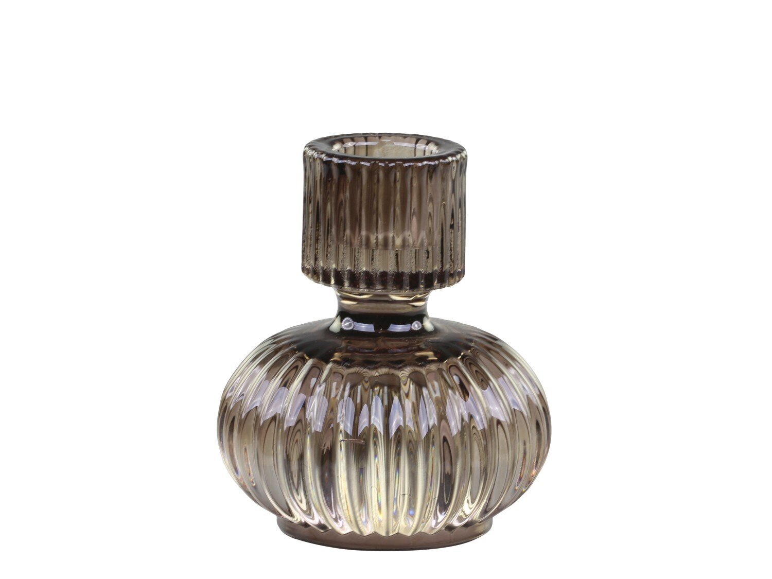 2 in 1 Kerzenständer Teelichtglas, mokka