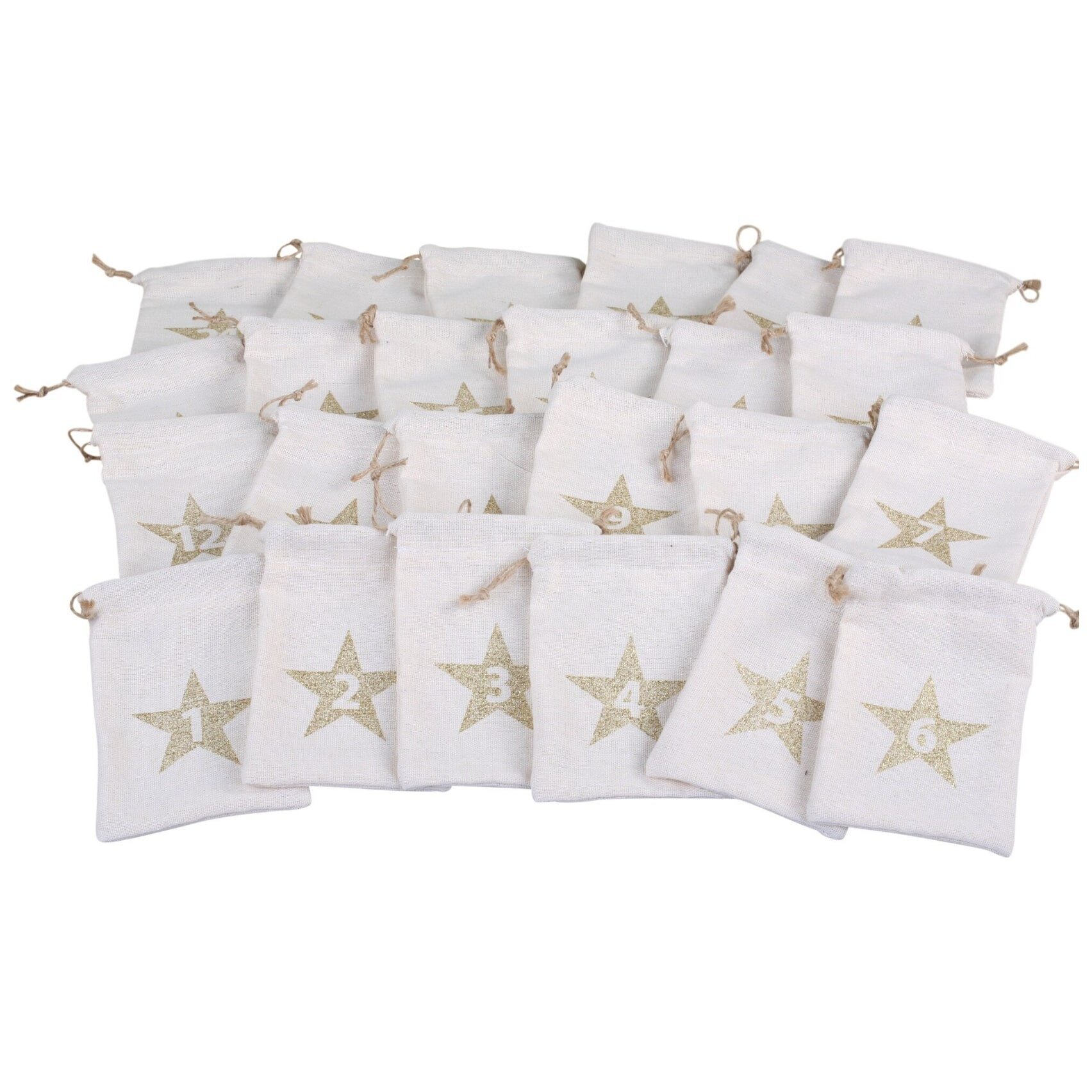 Adventskalendertüten 1-24, creme 