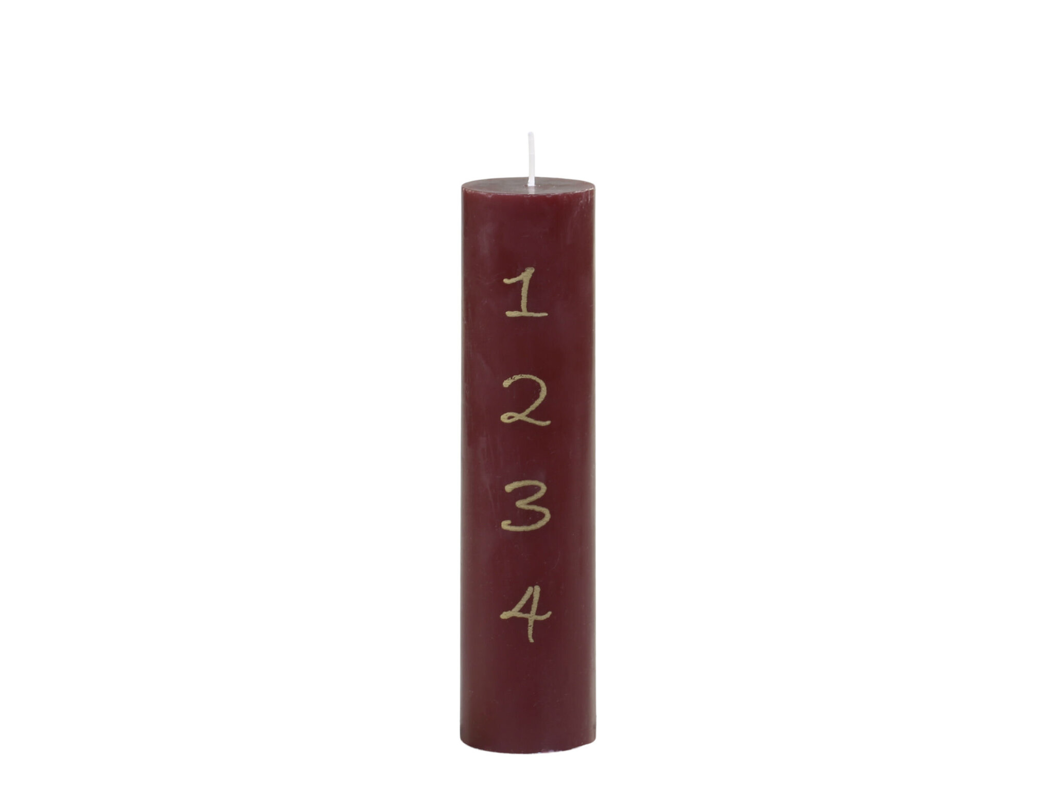 Adventskerze mit Druck 1-4, cherry 