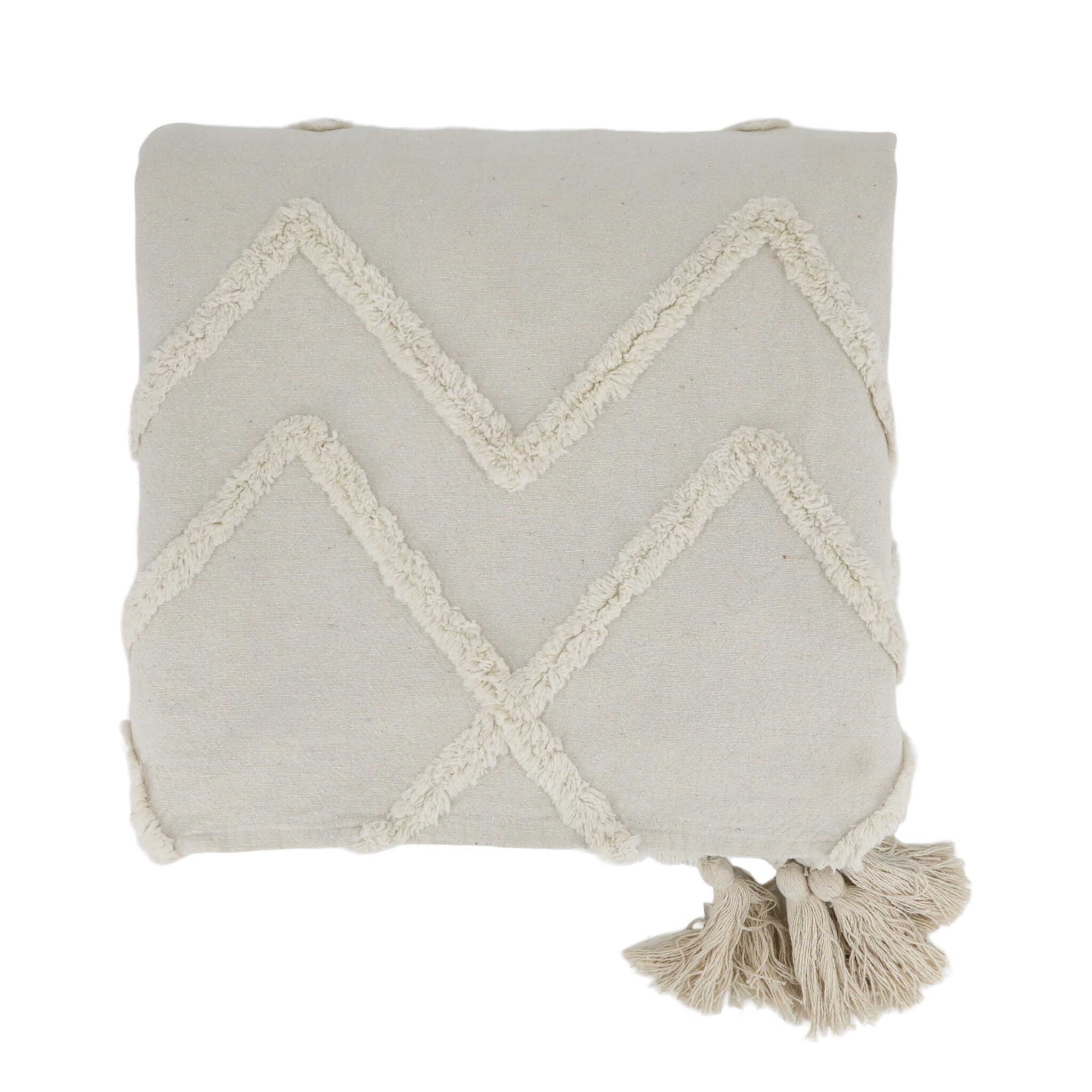 Aix Bettdecke mit Quasten, weiß, weiss 