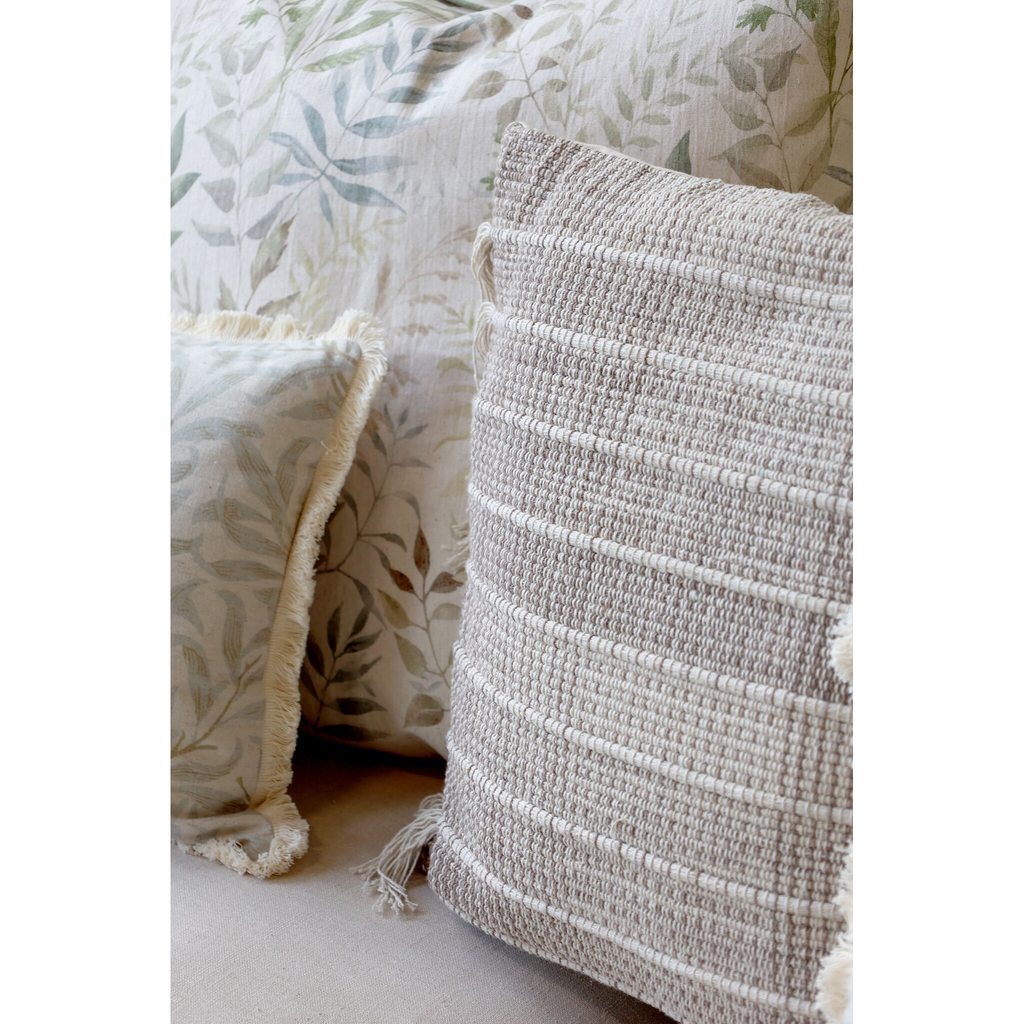 Aix Kissebezug mit Fransen, mokka 