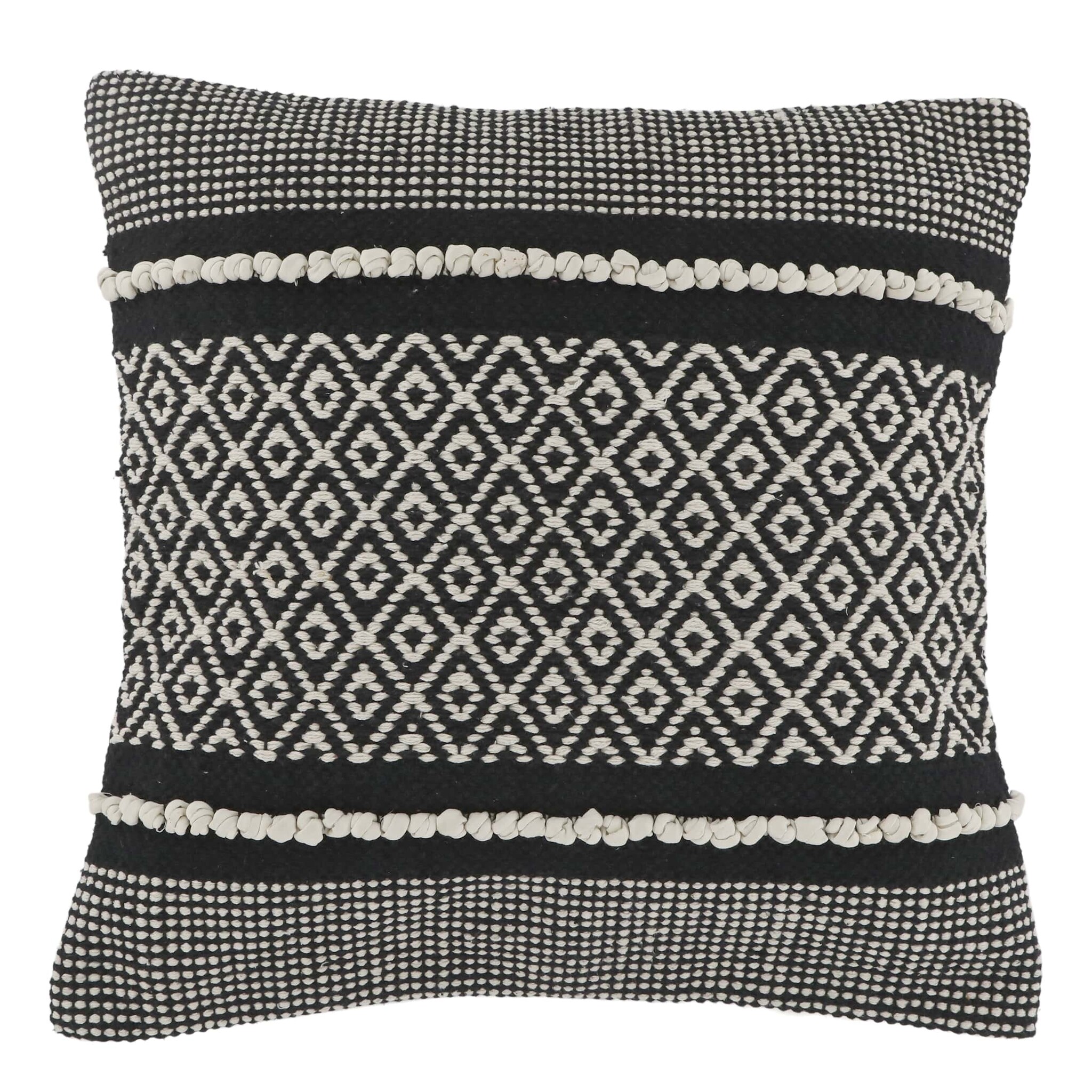 Aix Kissenbezug mit Muster Schwarz, schwarz L50, B50 cm