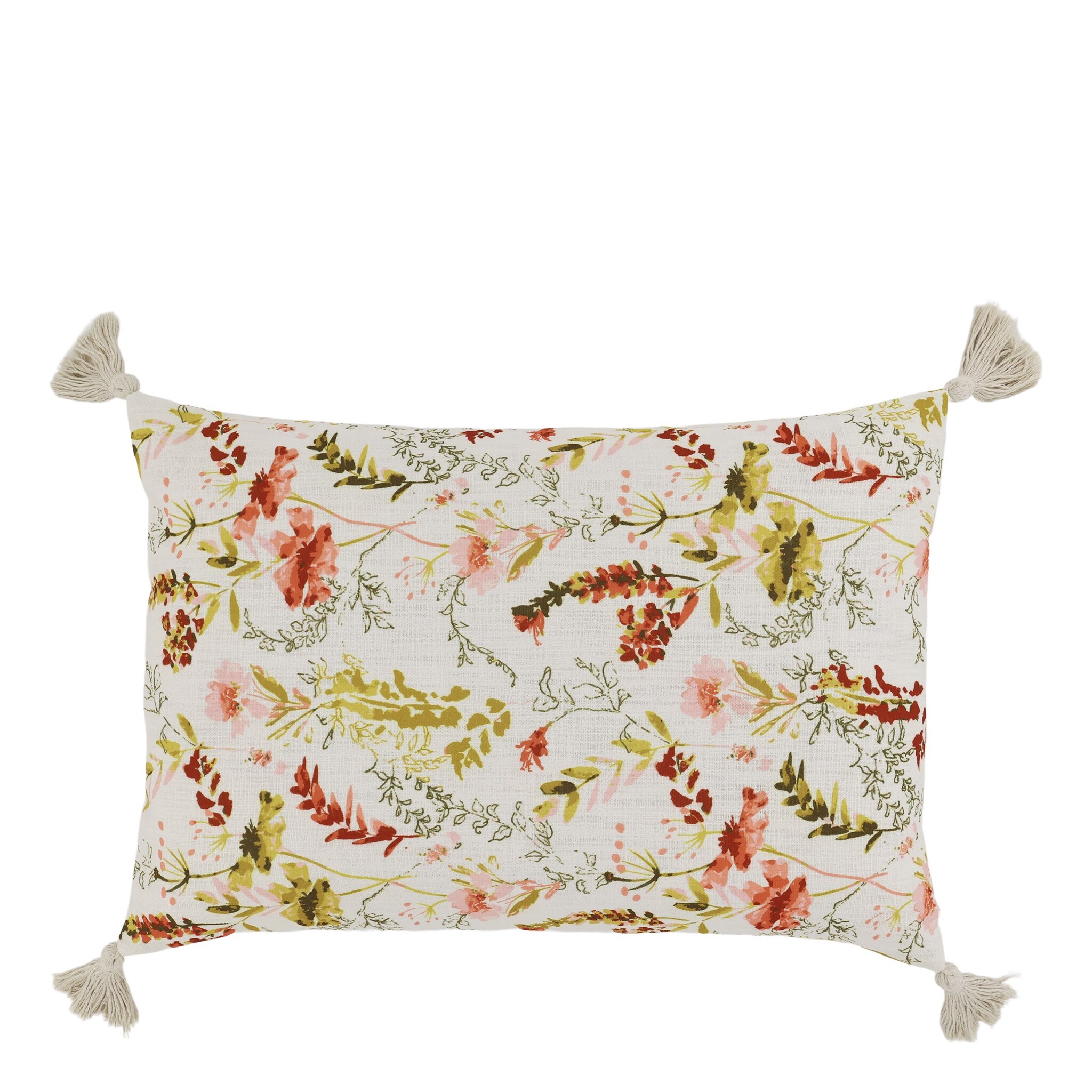 Aix Kissebezug mit Wildblumen und Quasten, creme 