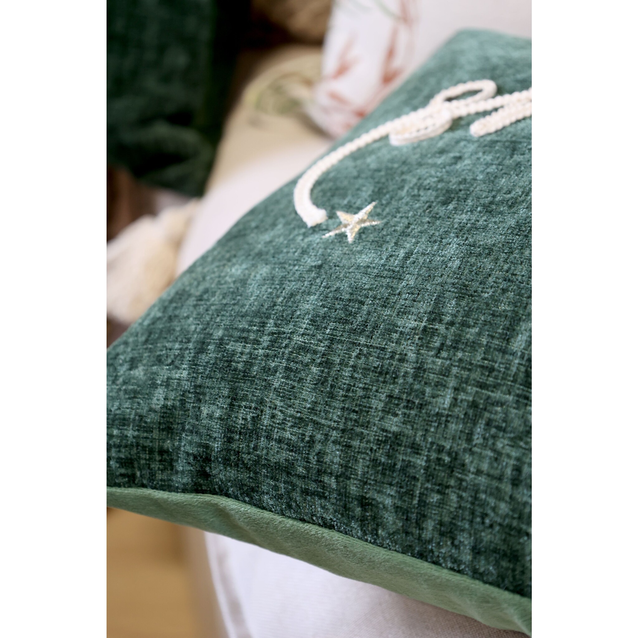 Aix Kissenbezug mit Quasten Holidays, grün 