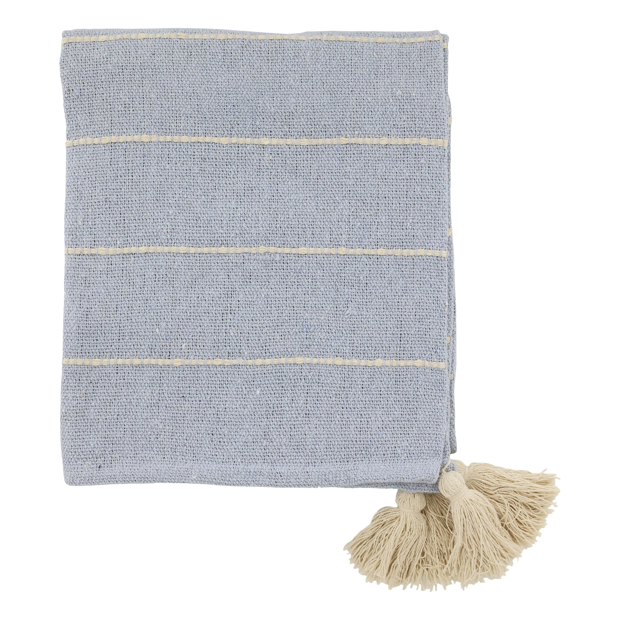 Aix Plaid aus Baumwolle und Garnüberschuss, sky blue 