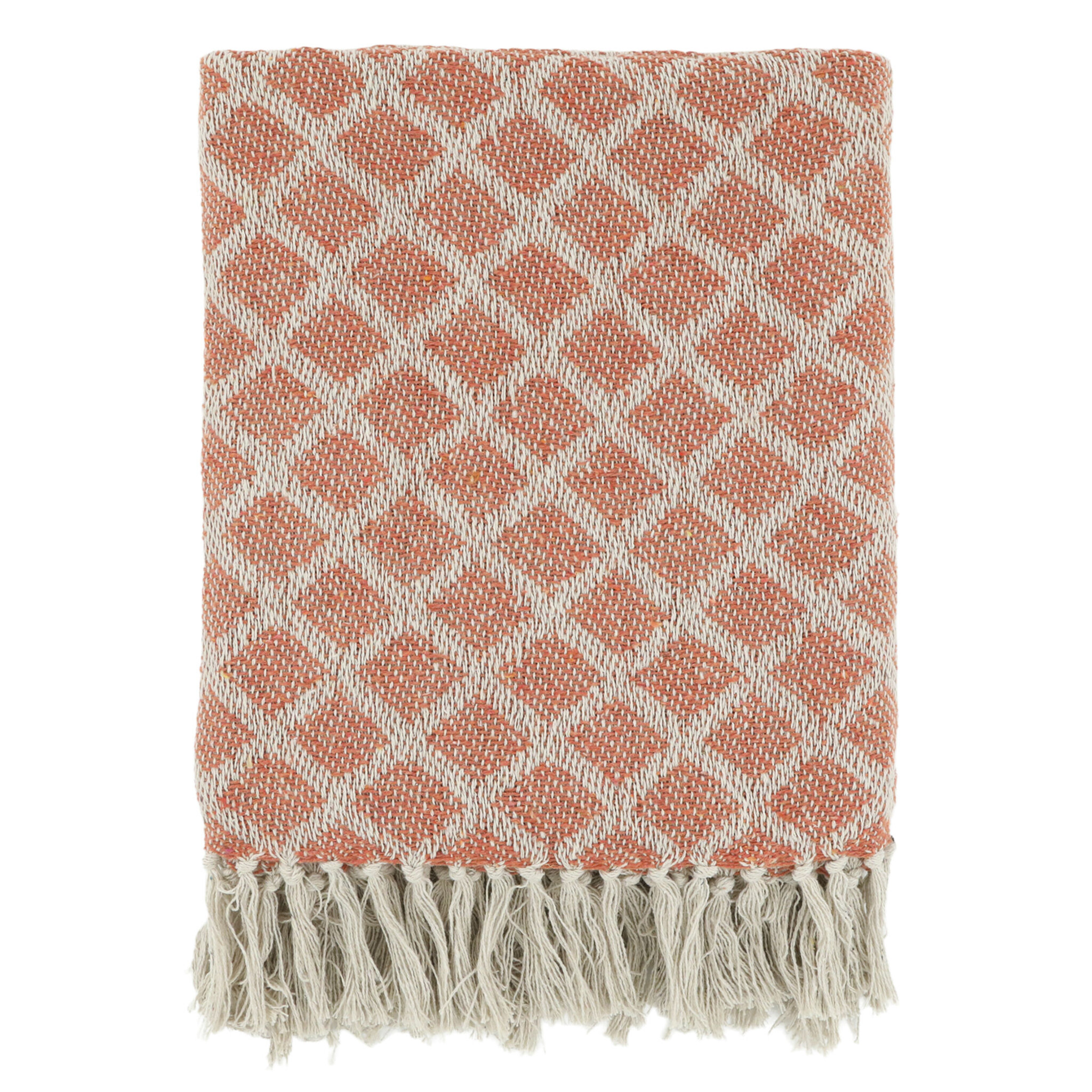 Aix Plaid recycelte Baumwolle, terracotta 