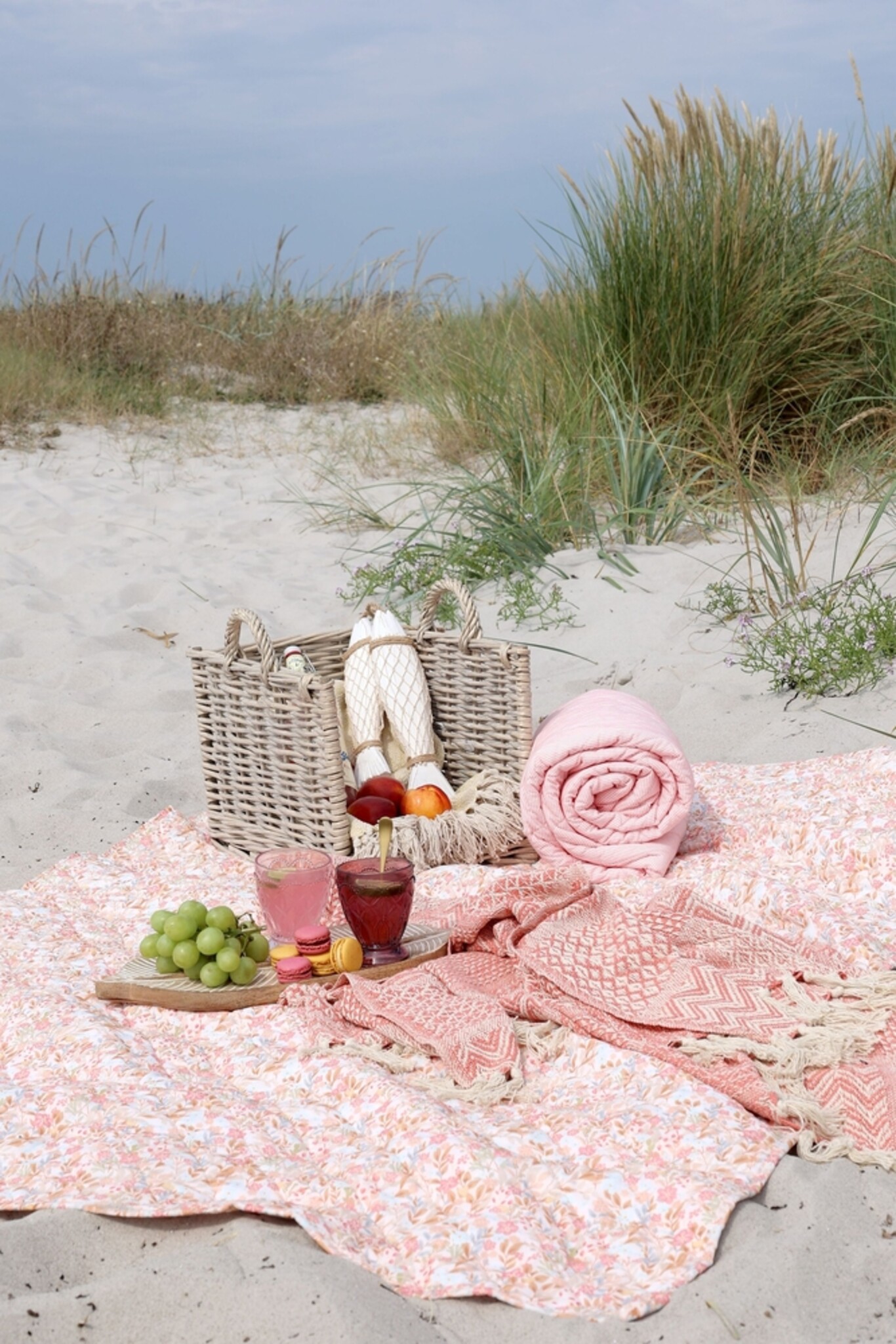 Aix Quilt mit Blumenmuster Baumwolle, rosa 