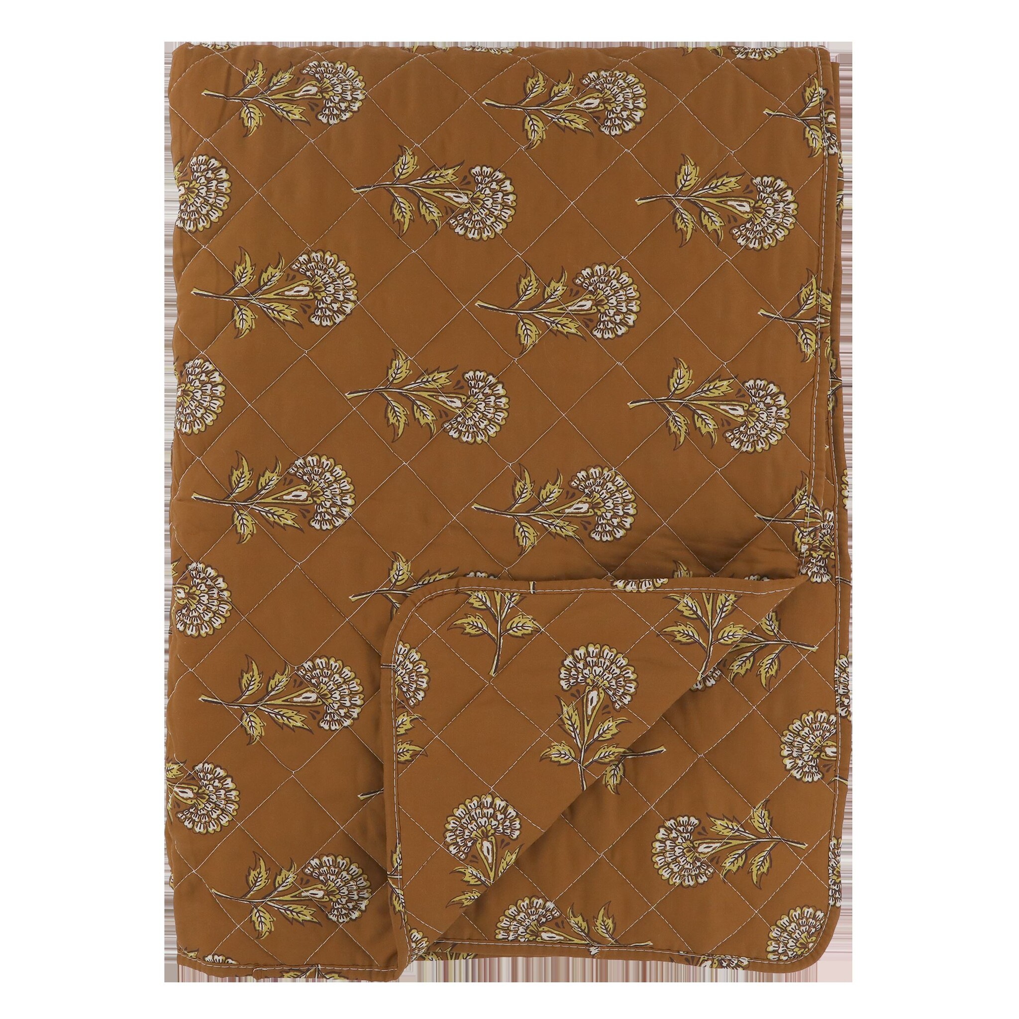 Aix Quilt mit Blumenmuster 3, terracotta 