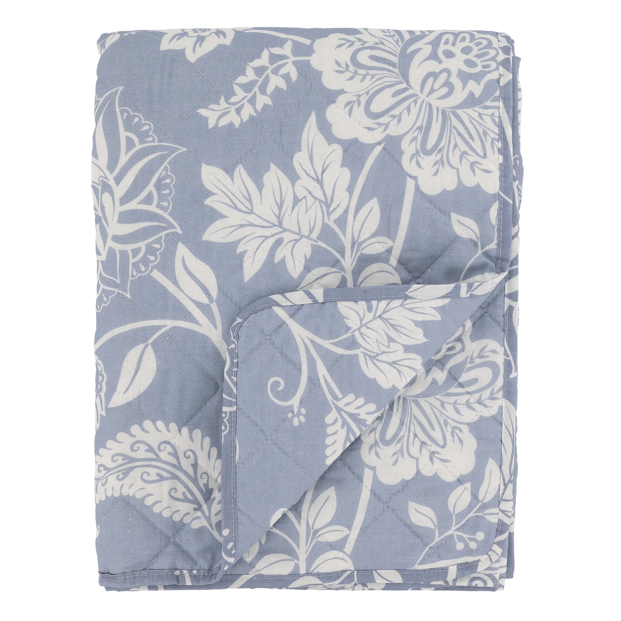 Aix Quilt mit Blumenmuster, sky blue, sky blue 