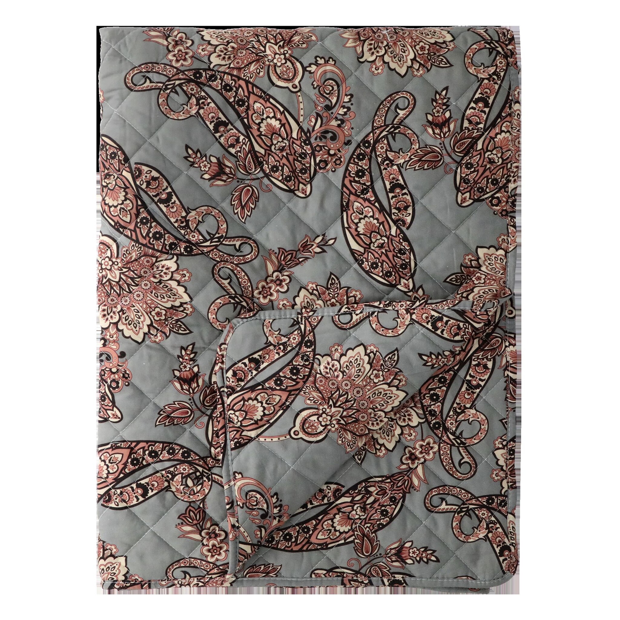 Aix Quilt mit Paisley Motiv 1, opal und taupe 