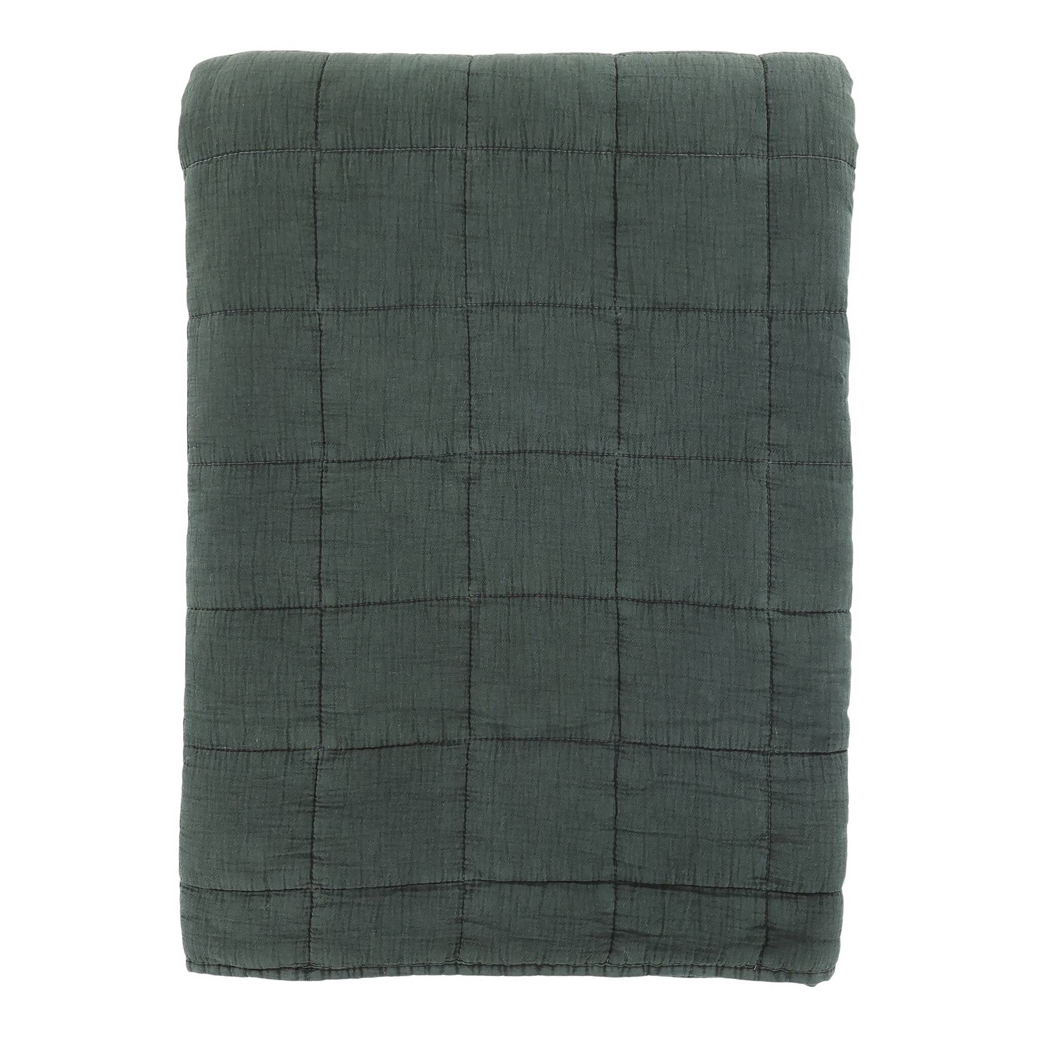 Aix Vintage Quilt Bettdecke, forest green 