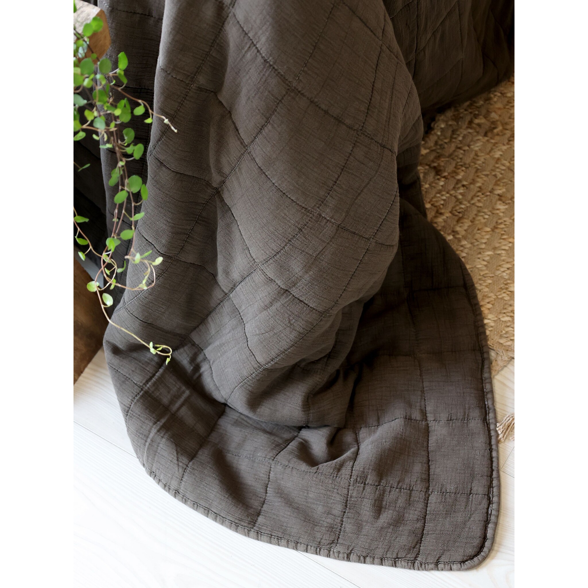 Aix Vintage Quilt Bettdecke, mokka 