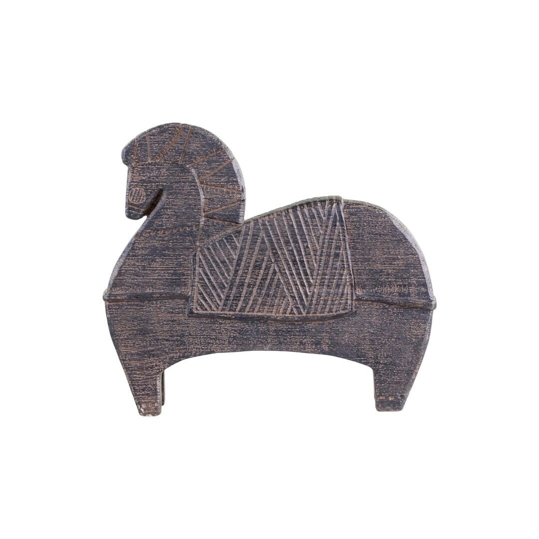 Altes Pferd mit Muster, antik braun L24,5 x B7,5 x H29,5 cm