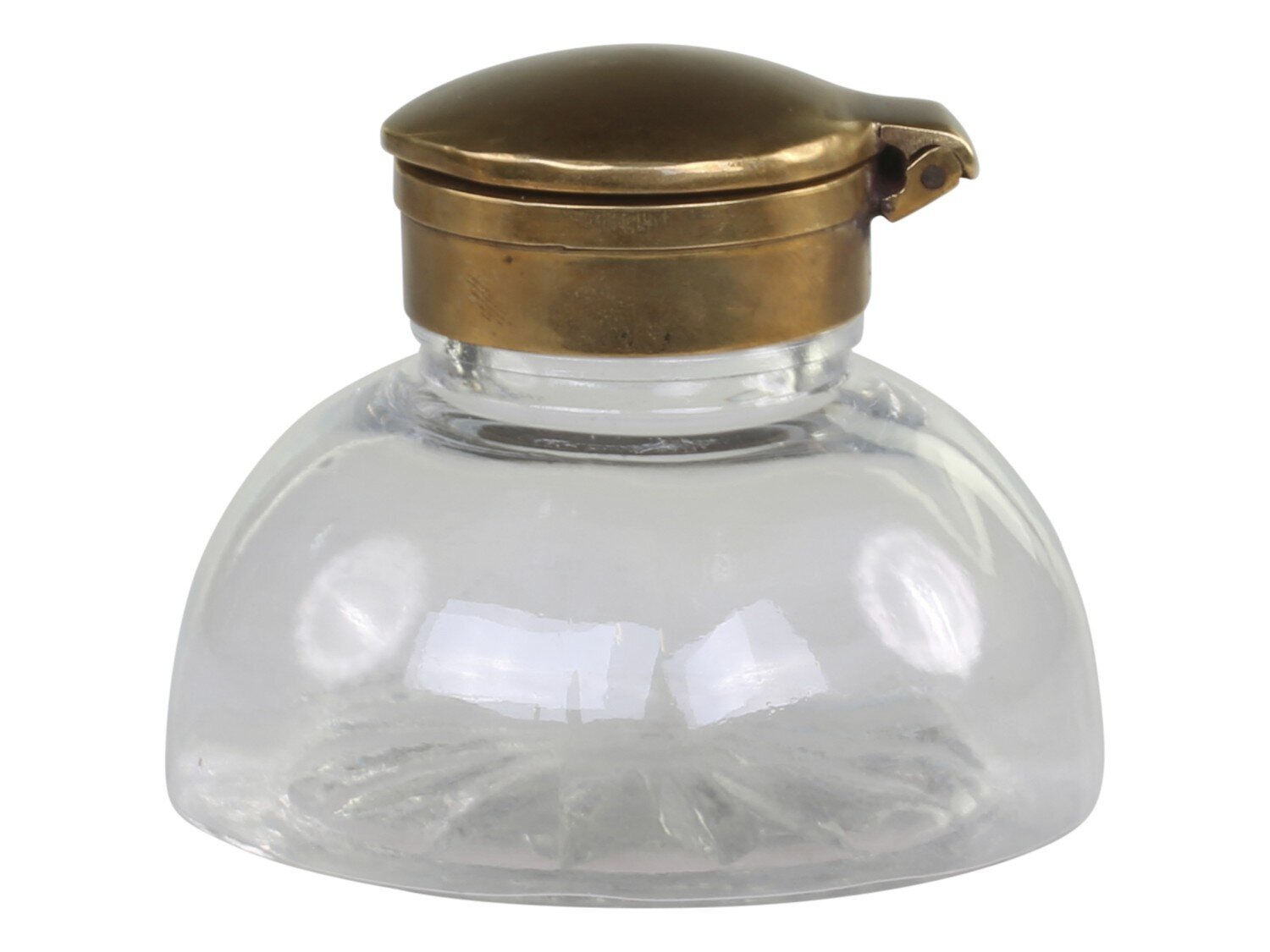 Altfranzösische Mini Vase mit Deckel, messing