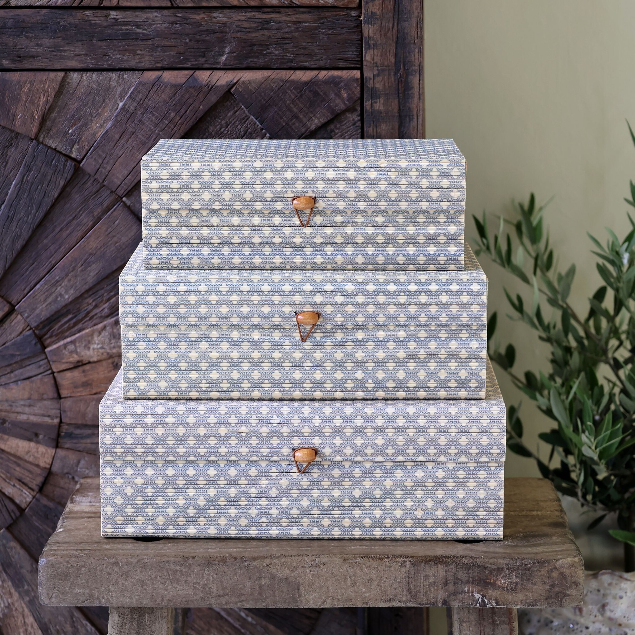 Amilly Schachteln aus Bambus 3er Set, opal max 30 x 20 x 10 cm