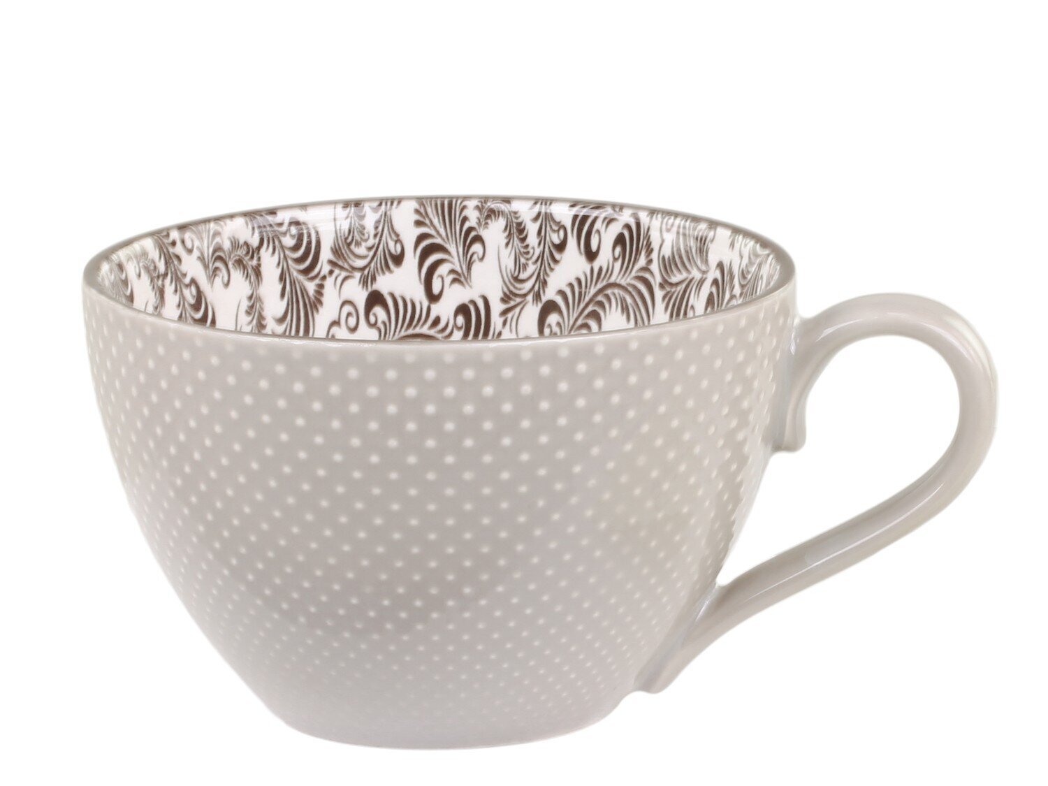 Arés Becher mit Muster, mokka 