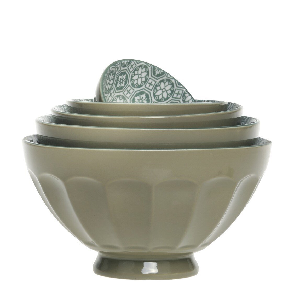 Ares Latteschüssel mit Muster im Set, taupe 