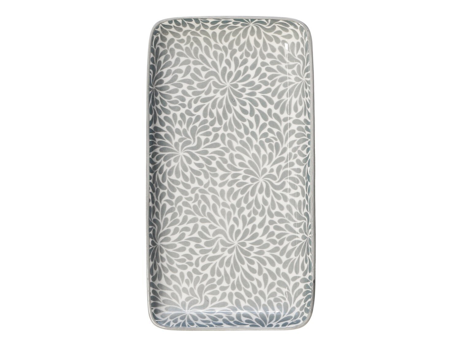 Arés Teller mit Muster, französisch grau 20,5 x 11 cm