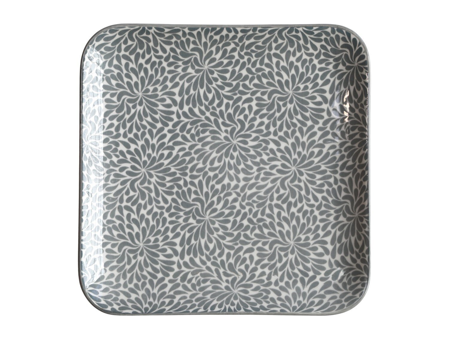 Arés Teller mit Muster, französisch grau 20 x 20 cm