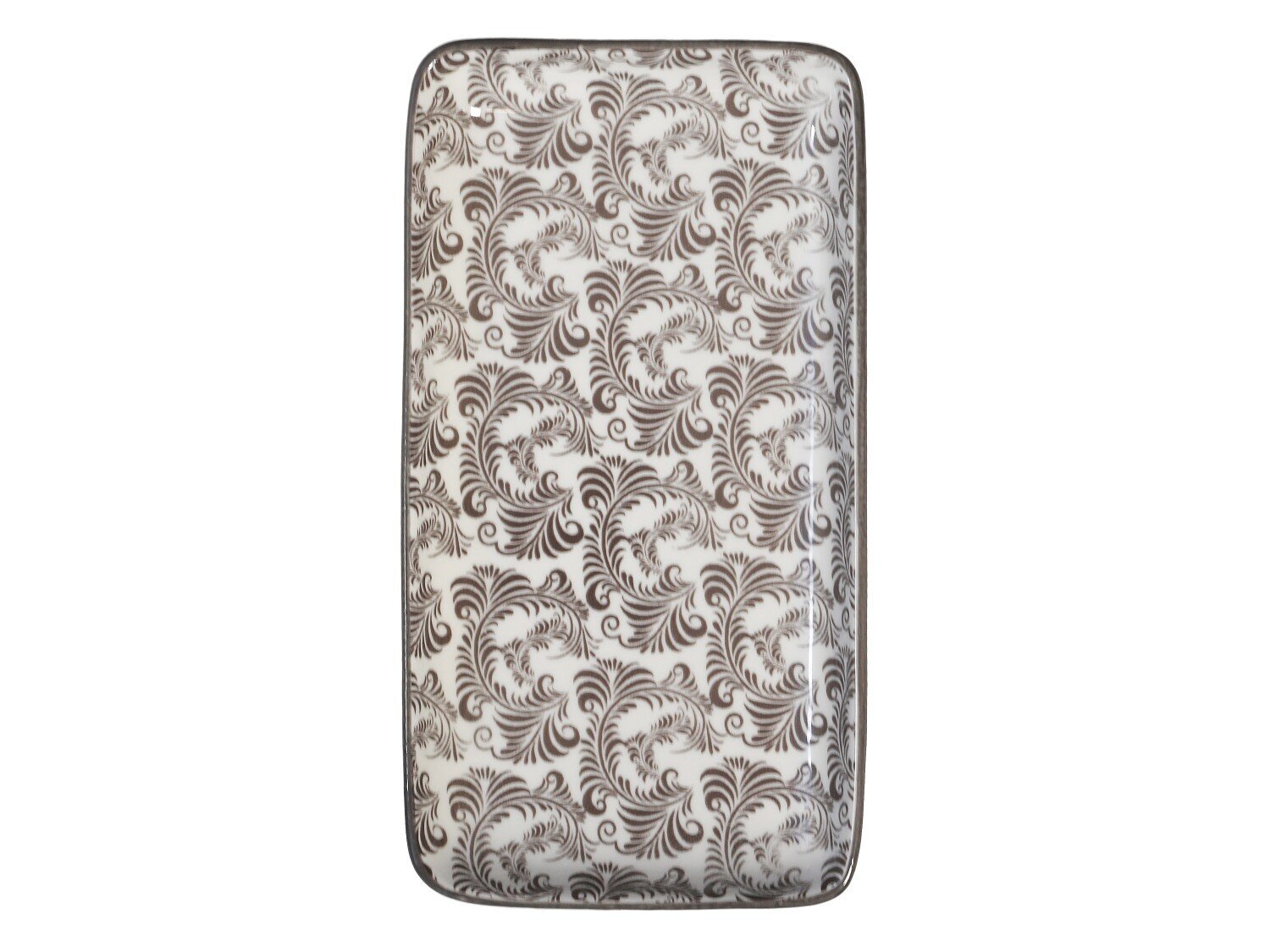 Arés Teller mit Muster, mokka 20,5 x 11 cm