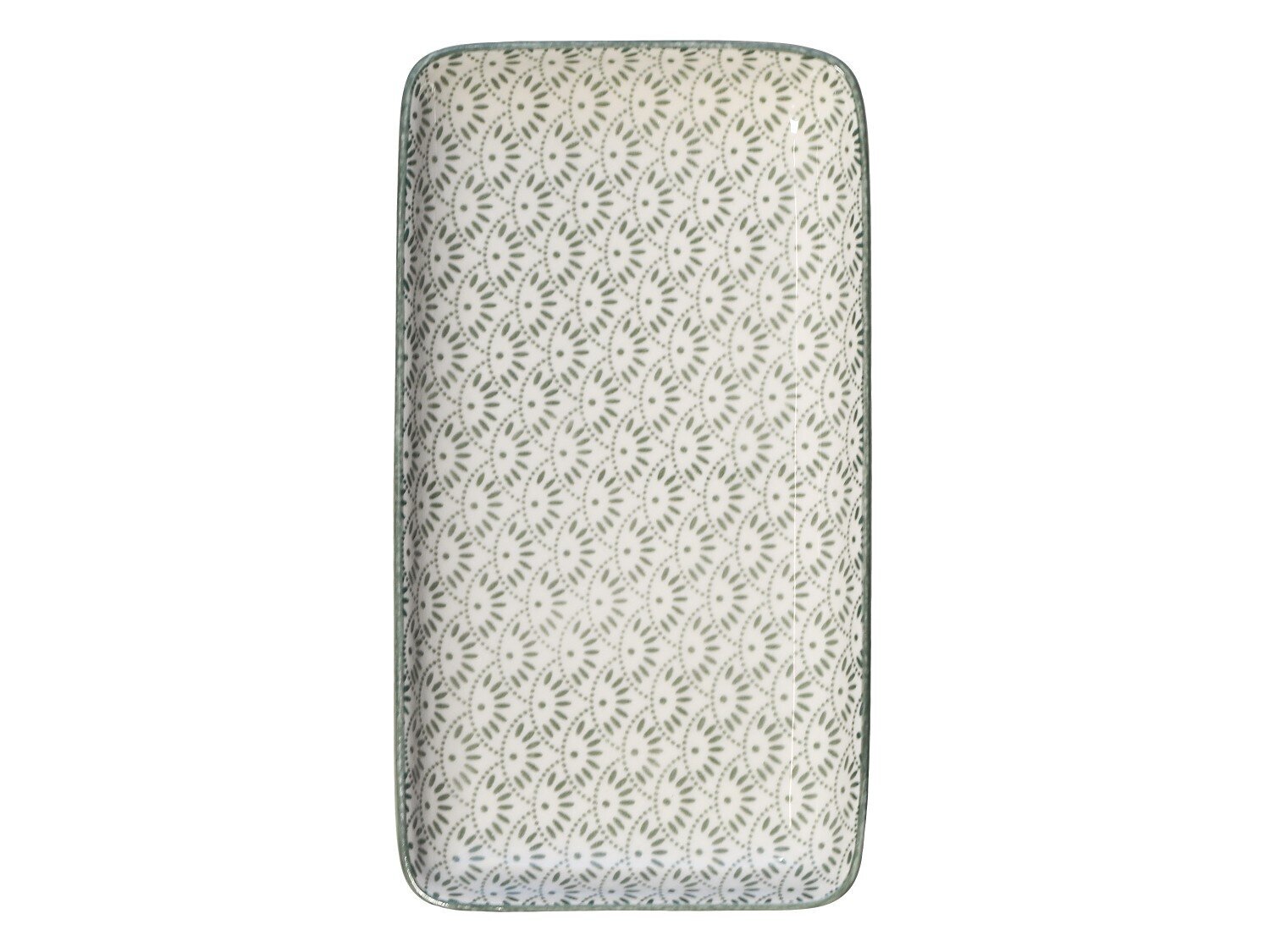Arés Teller mit Muster, verte 20,5 x 11 cm