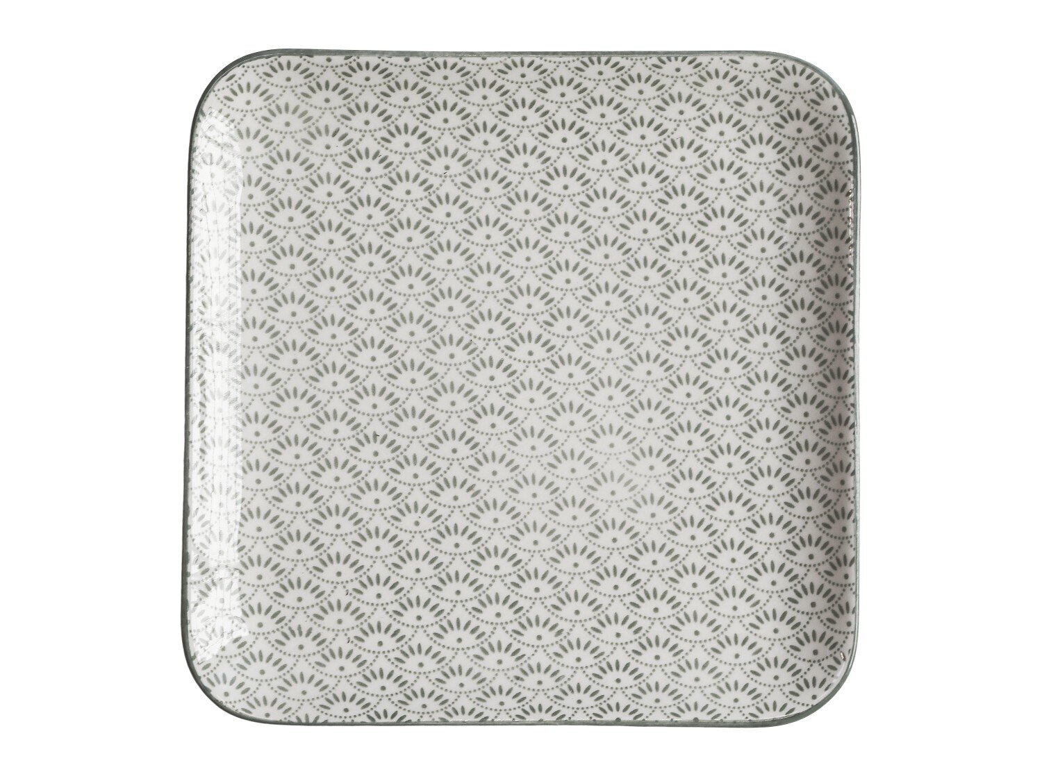 Arés Teller mit Muster, verte 20 x 20 cm