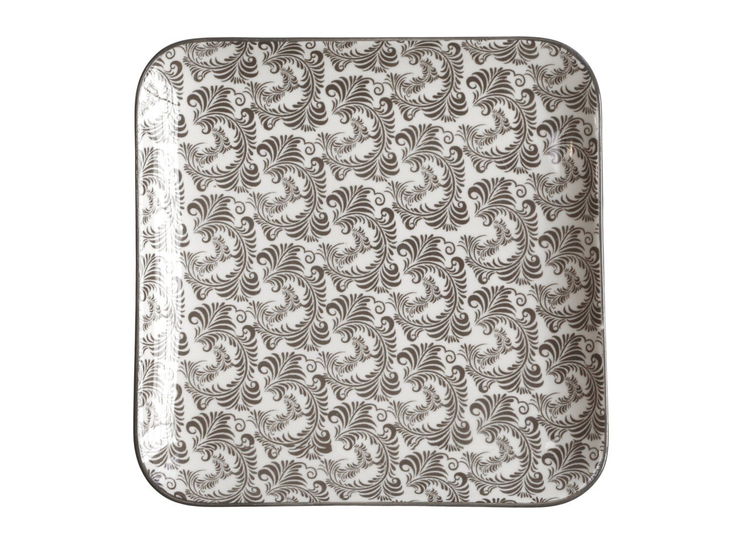 Arés Teller mit Muster, mokka 20 x 20 cm