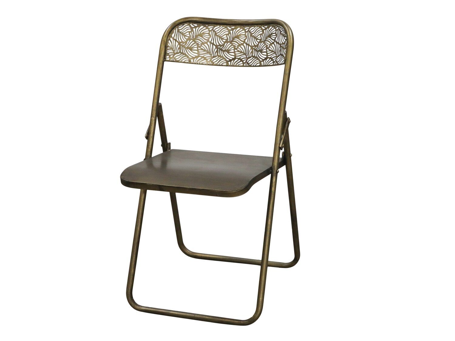 Arles Klappstuhl mit Muster, antique messing 