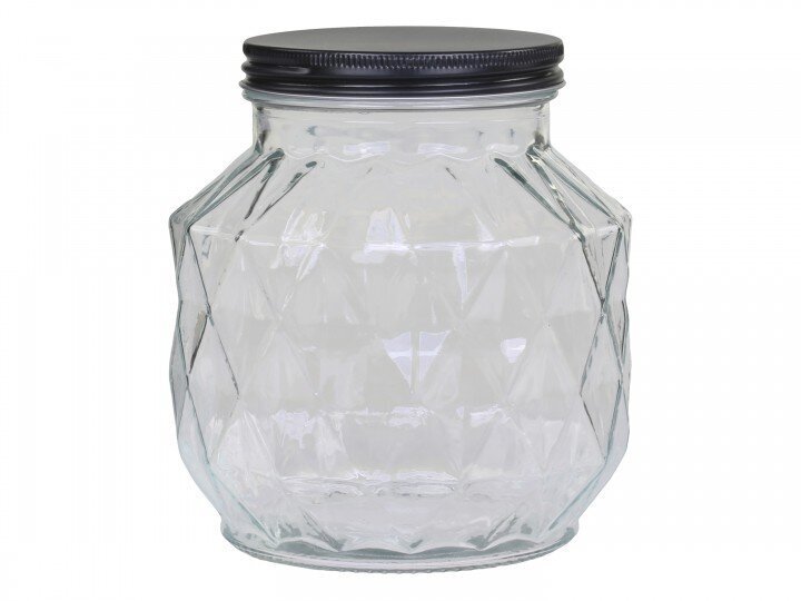 Aufbewahrungsglas mit Diamantenschliff, klar H17,5/D16 cm