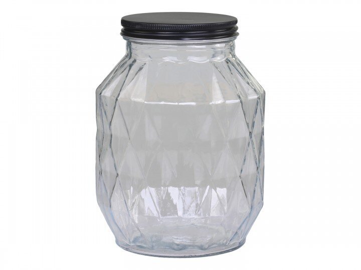 Aufbewahrungsglas mit Diamantenschliff, klar H22/D16 cm