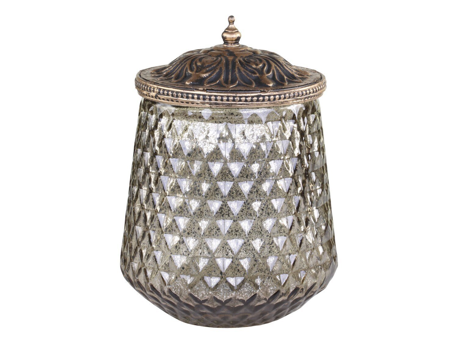 Aufbewahrungsglas mit Perlenkante, champagner H22/Ø15,5 cm