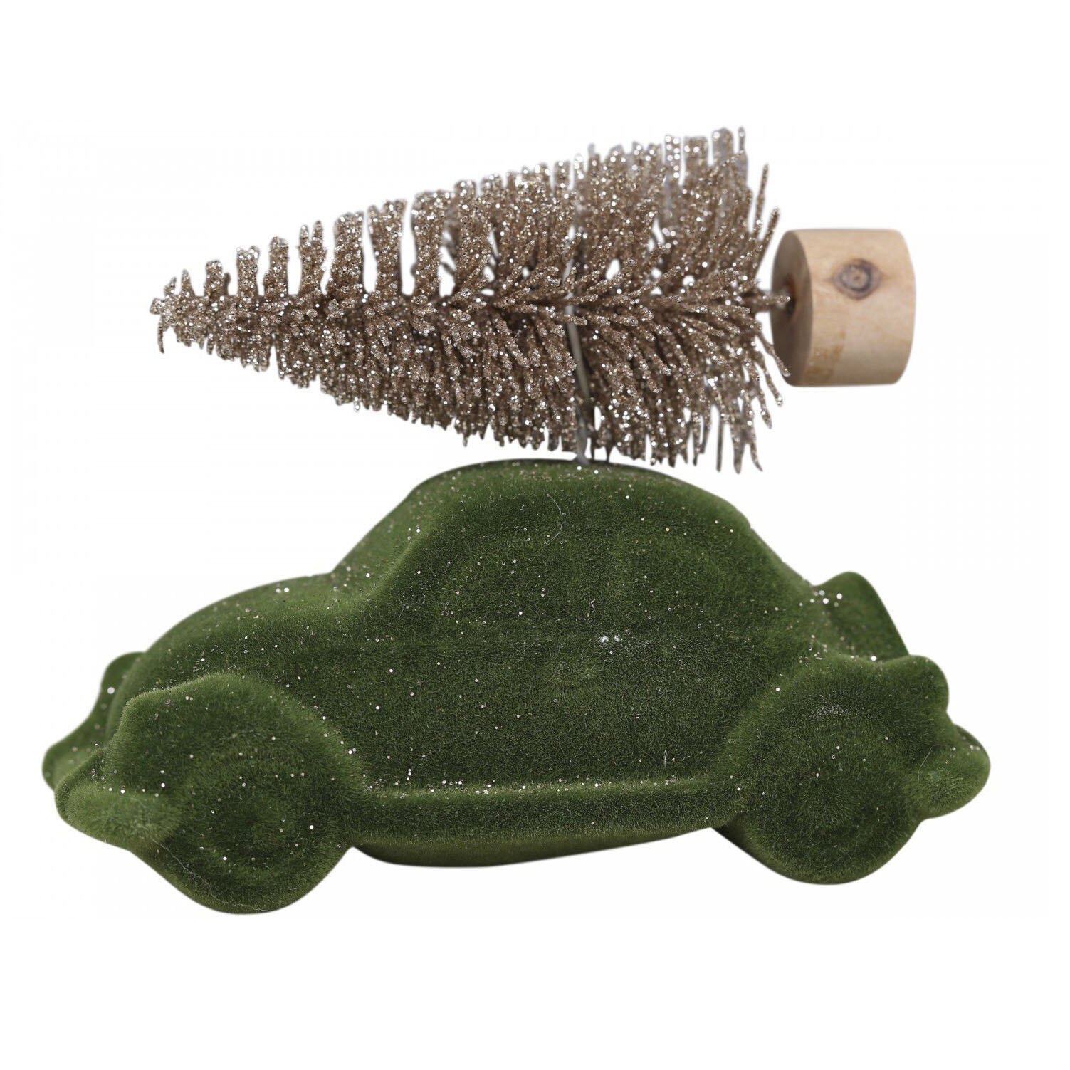 Autofigur mit Velours Weihnachtsbaum, moosgrün 