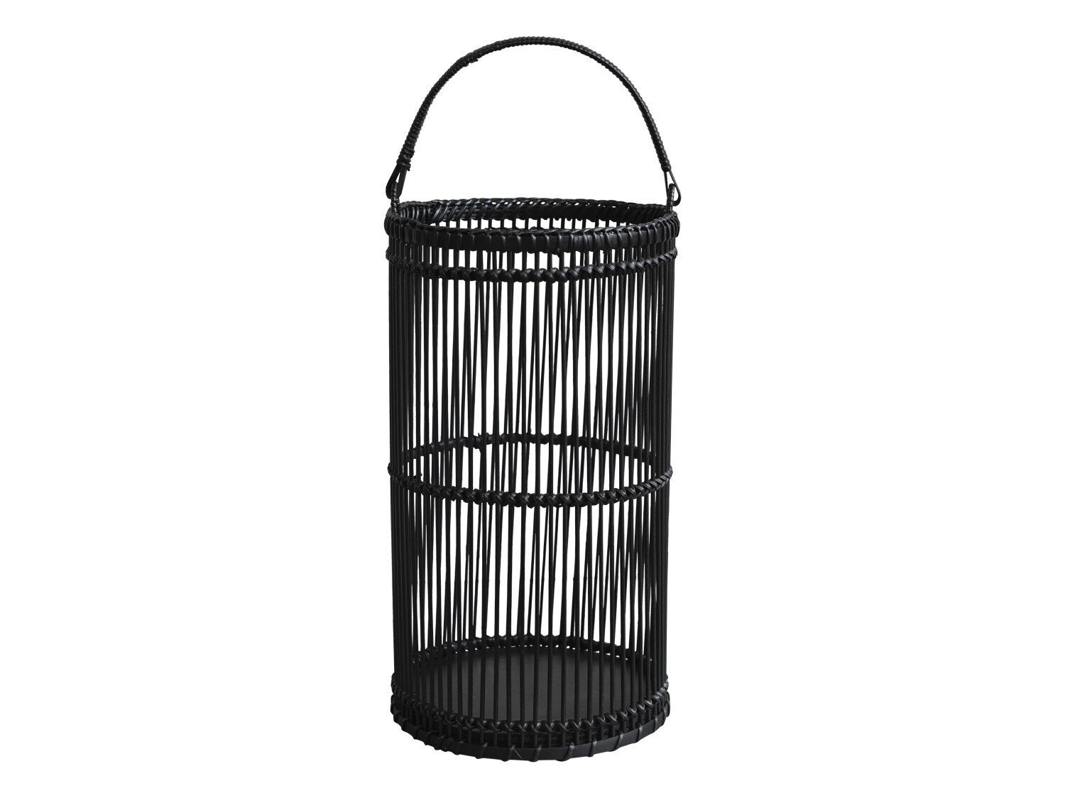 Bambus Laterne schwarz, antik schwarz H36,5/Ø20 cm