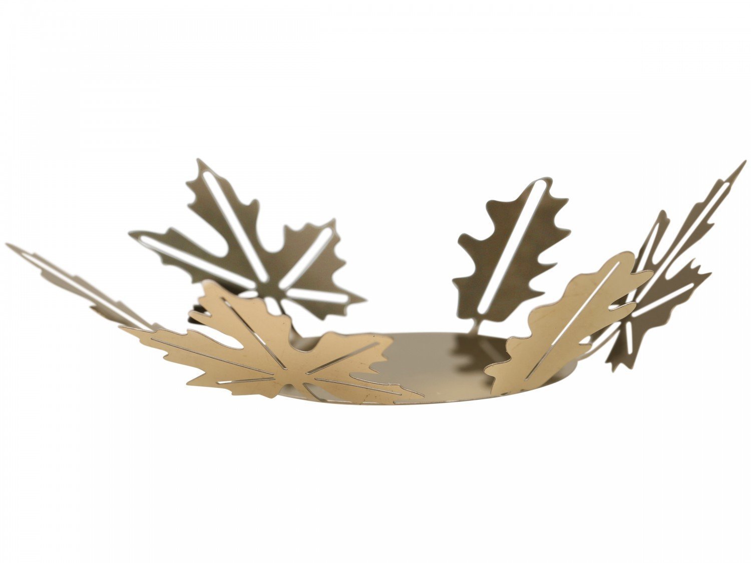 Blatt Deko für Teelichthalter, gold Ø12 cm