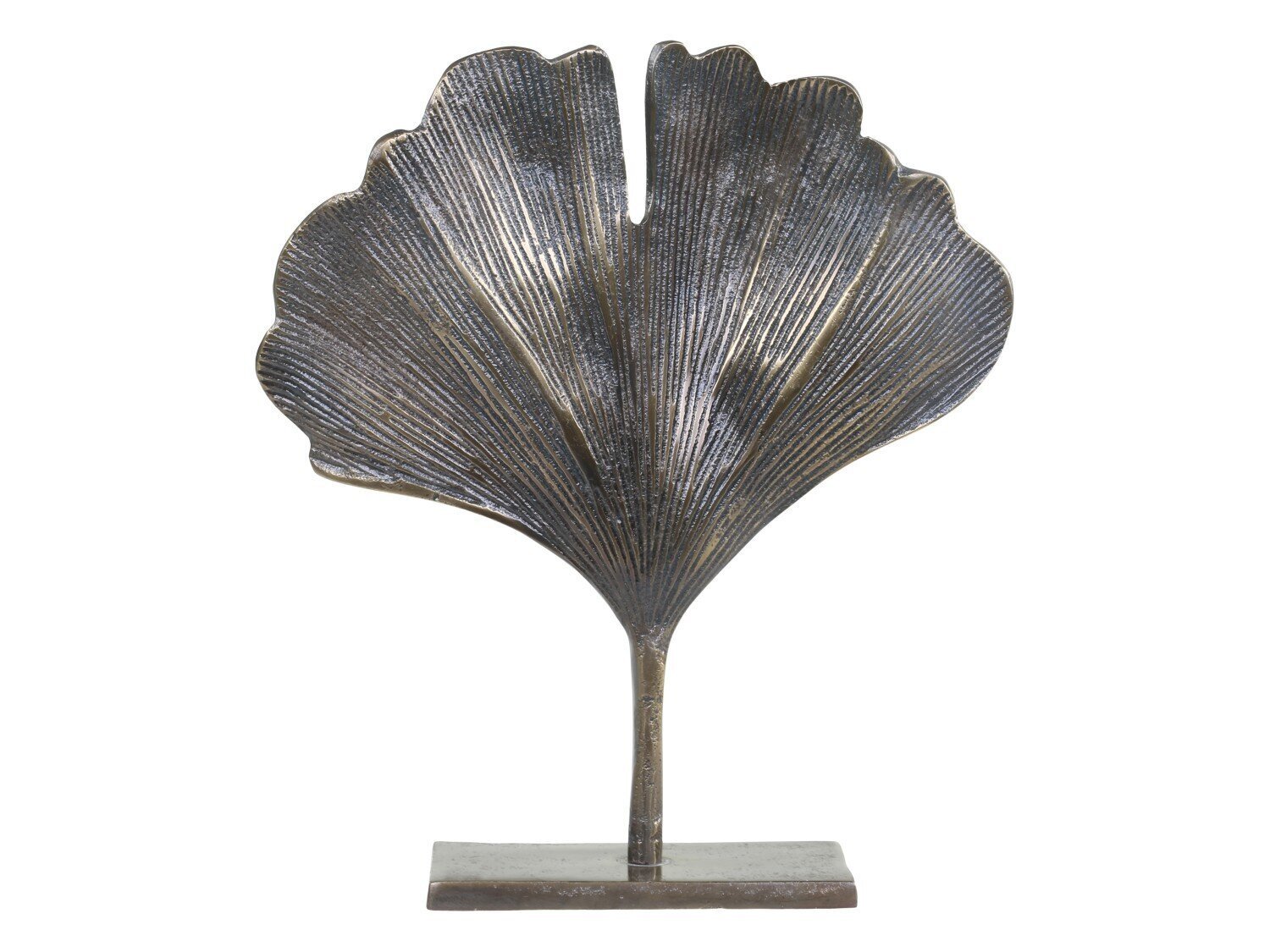 Blatt Dekor auf Fuß, messing H25/L22/B6 cm