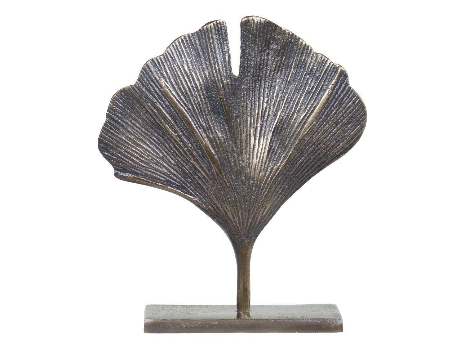 Blatt Dekor auf Fuß, messing H19,5/L17/B6 cm