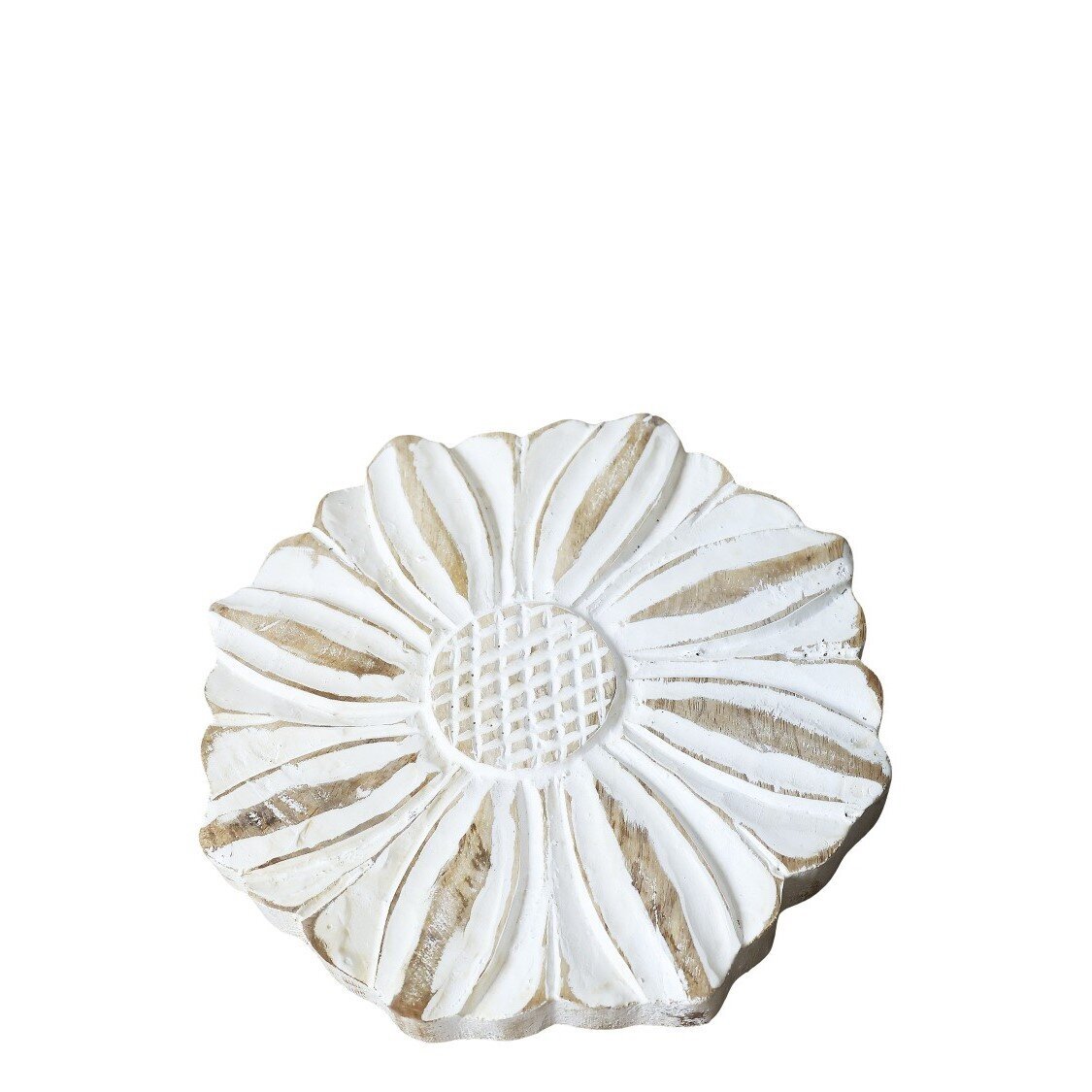 Blume für Deko aus Mangoholz, antique weiss 