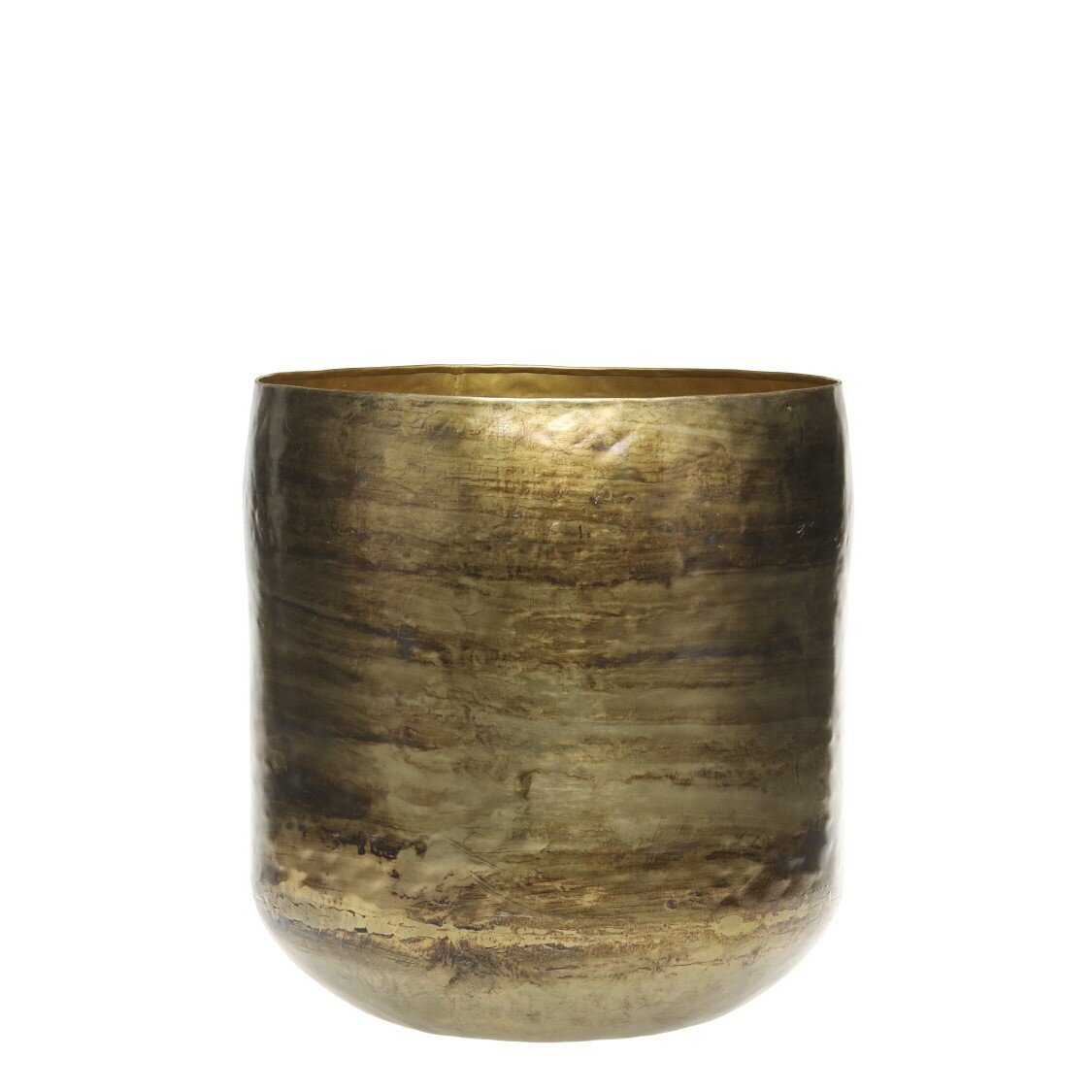 Blumentopf aus Eisen, antique messing 