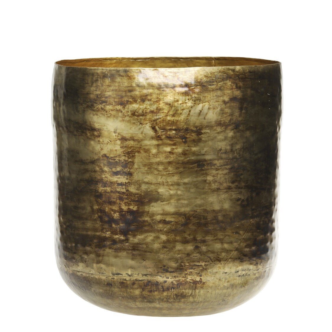 Blumentopf aus Eisen, antique messing 