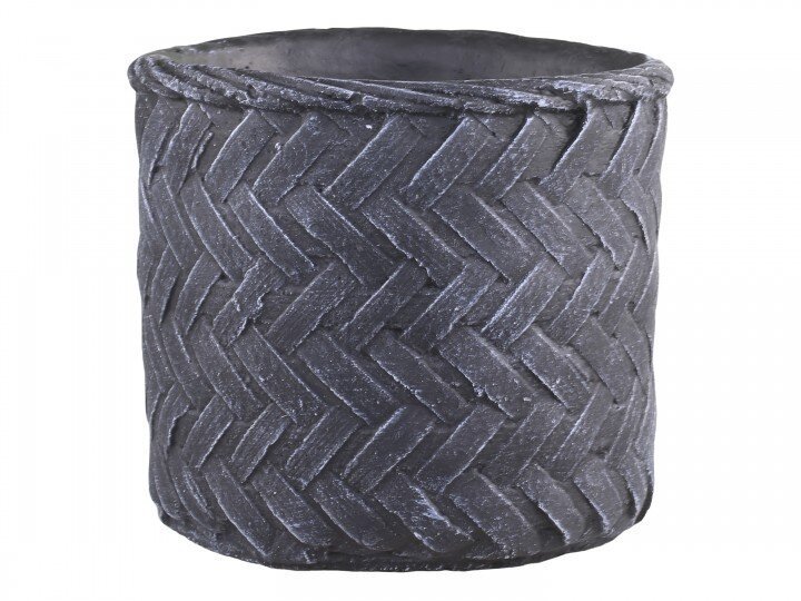 Blumentopf Corte mit Flechtmuster, antique kohle H 11,5 cm, Ø 13,5 cm