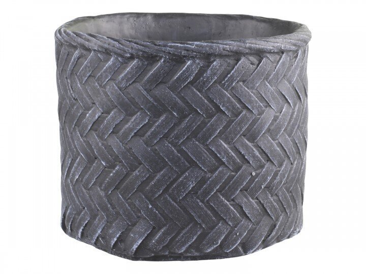 Blumentopf Corte mit Flechtmuster, antique kohle H 17,5 cm, Ø 20 cm