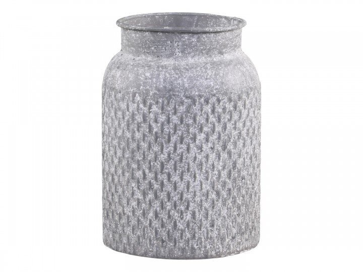 Blumentopf mit Muster zur Deko, antique zink H 18, Ø 12,5 cm