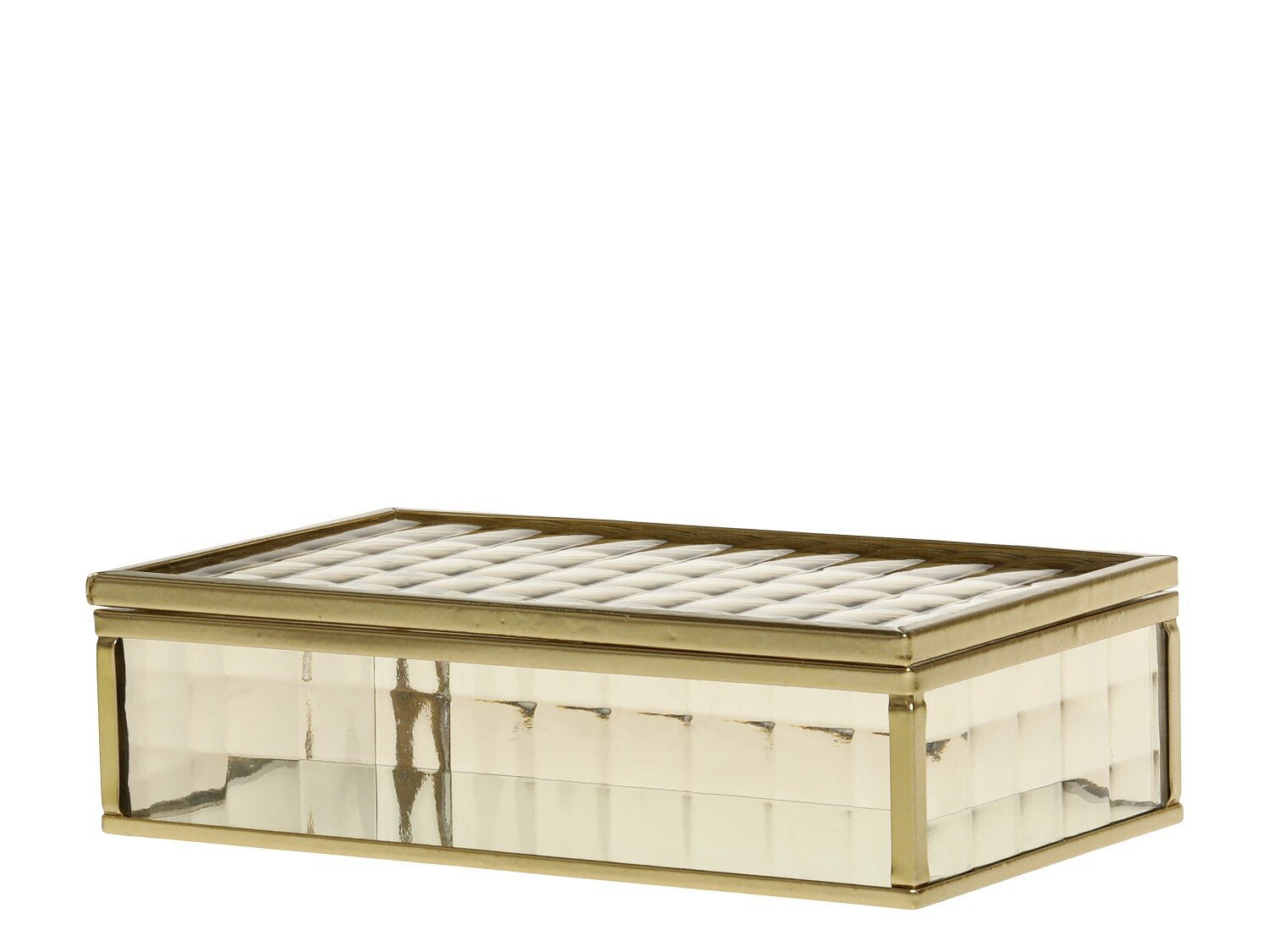 Box Milchglas mit Muster, messing 